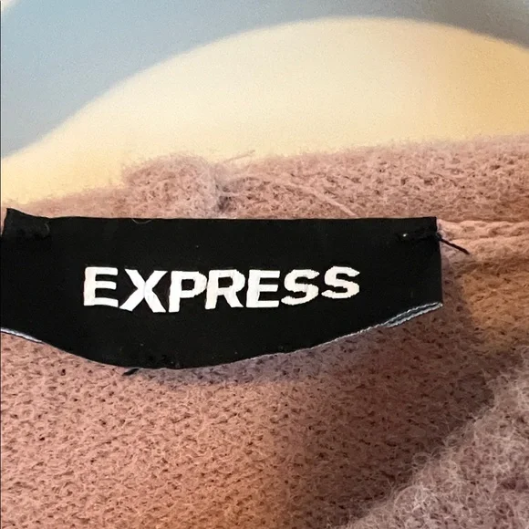 Express Women's Dusty Pink Hooded Sweater - Picture 8 of 11